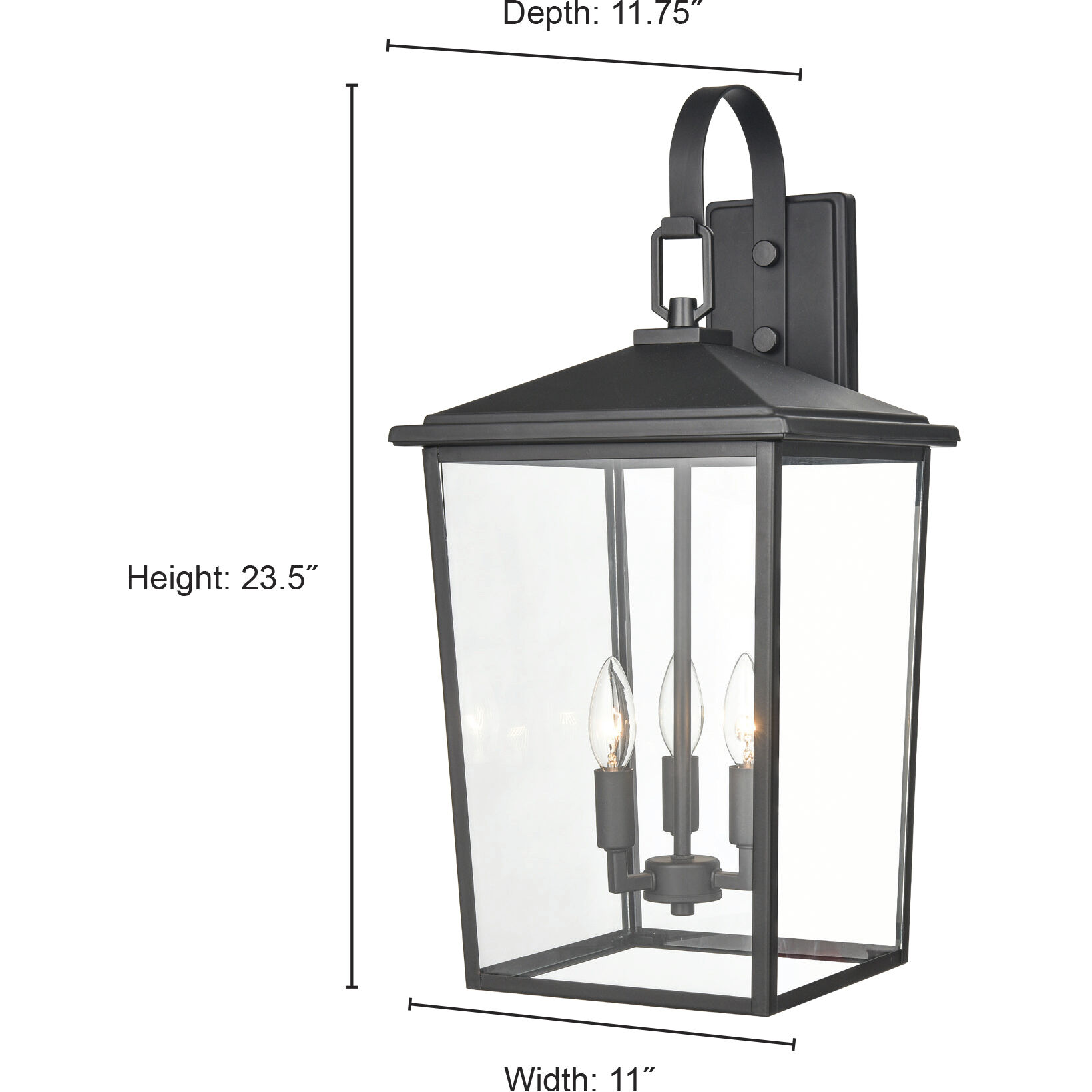 Fetterton 3 Light 23.5 inch Powder Coated Bronze Outdoor Wall Sconce